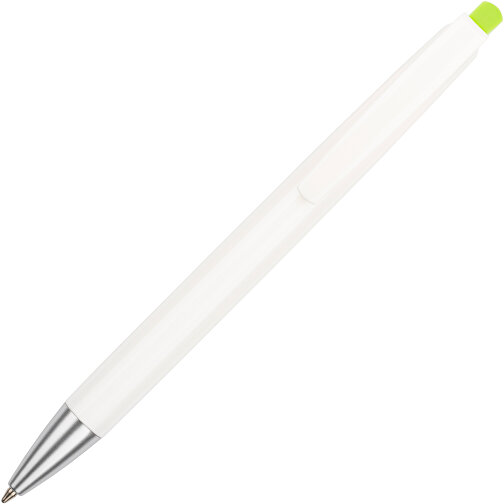 Kugelschreiber Roxi Weiß , Promo Effects, weiß / grün, Kunststoff, 14,10cm (Länge), Bild 5