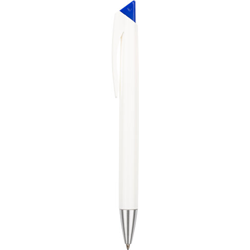 Kugelschreiber Roxi Weiß , Promo Effects, weiß / blau, Kunststoff, 14,10cm (Länge), Bild 2