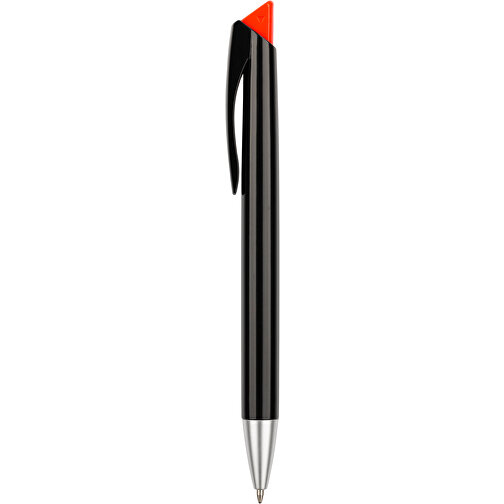 Kugelschreiber Roxi Schwarz , Promo Effects, schwarz / rot, Kunststoff, 14,10cm (Länge), Bild 2