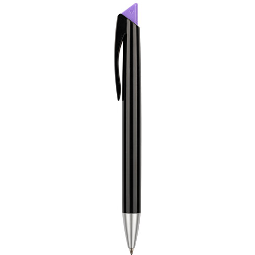 Kugelschreiber Roxi Schwarz , Promo Effects, schwarz / lila, Kunststoff, 14,10cm (Länge), Bild 2