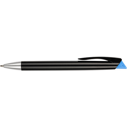 Kugelschreiber Roxi Schwarz , Promo Effects, schwarz / hellblau, Kunststoff, 14,10cm (Länge), Bild 7
