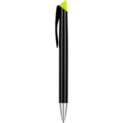 Kugelschreiber Roxi Schwarz , Promo Effects, schwarz / grün, Kunststoff, 14,10cm (Länge), Bild 2