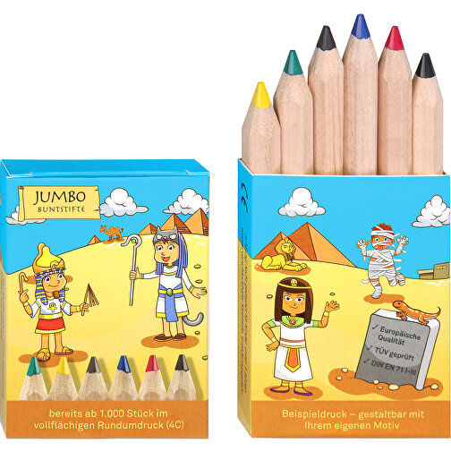 Crayons de couleur JUMBO, lot de 6, y compris l\'impression panoramique, 6 faces, Image 3
