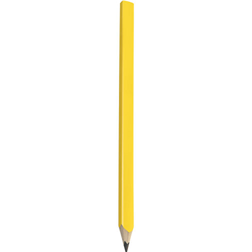 Zimmermannsbleistift, 24 Cm, Eckig-oval , gelb, Holz, 24,00cm x 0,70cm x 1,20cm (Länge x Höhe x Breite), Bild 1