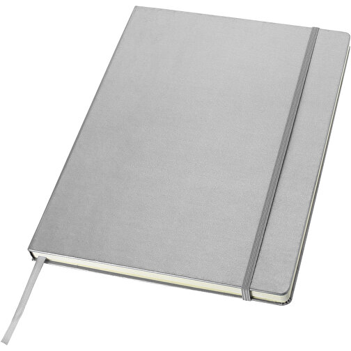 Executive A4 Hard Cover Notizbuch , silber, Karton, Lederimitat Papier, 29,80cm x 1,50cm x 20,90cm (Länge x Höhe x Breite), Bild 1