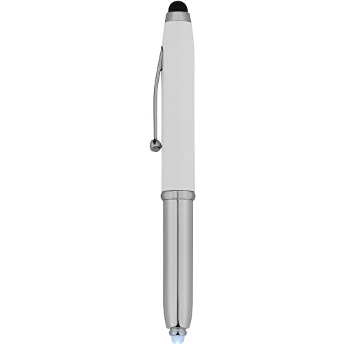 Xenon Stylus Kugelschreiber mit LED Licht , weiß / silber, Aluminium, 12,80cm (Länge), Bild 3