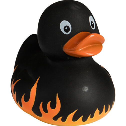 Quietsche-Ente Flammen , schwarz, PVC, 8,50cm x 8,00cm x 7,00cm (Länge x Höhe x Breite), Bild 2