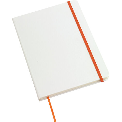 Notizbuch AUTHOR Im DIN-A5-Format , orange, weiß, Papier, 20,70cm x 1,20cm x 14,20cm (Länge x Höhe x Breite), Bild 1