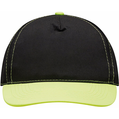 5-Panel-Baseball-Cap SPORTSMAN , gelb, schwarz, 90% Baumwolle, 160 g/m² / 10% Polyester, 130 g/m², 1,00cm (Länge), Bild 3