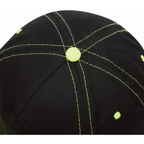 5-Panel-Baseball-Cap SPORTSMAN , gelb, schwarz, 90% Baumwolle, 160 g/m² / 10% Polyester, 130 g/m², 1,00cm (Länge), Bild 6