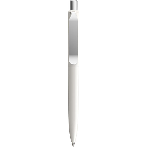 Prodir DS8 PSP Push Kugelschreiber , Prodir, weiß/silber satiniert, Kunststoff/Metall, 14,10cm x 1,50cm (Länge x Breite), Bild 1