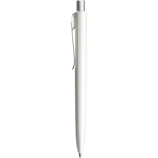 Prodir DS8 PSP Push Kugelschreiber , Prodir, weiss/silber satiniert, Kunststoff/Metall, 14,10cm x 1,50cm (Länge x Breite), Bild 2
