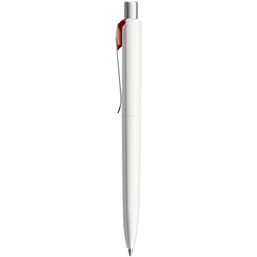 Prodir DS8 PSM Push Kugelschreiber , Prodir, weiß/silber satiniert/dunkelrot, Kunststoff/Metall, 14,10cm x 1,50cm (Länge x Breite), Bild 1