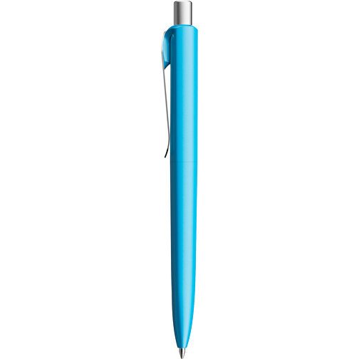 Prodir DS8 PSM Push Kugelschreiber , Prodir, cyanblau/silber satiniert, Kunststoff/Metall, 14,10cm x 1,50cm (Länge x Breite), Bild 2