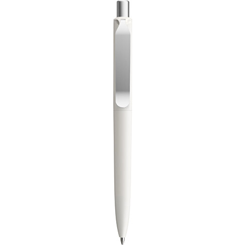 Prodir DS8 PSM Push Kugelschreiber , Prodir, weiß/silber satiniert, Kunststoff/Metall, 14,10cm x 1,50cm (Länge x Breite), Bild 1