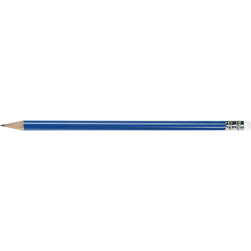 Bleistift Rund, Lackiert, Mit Radierer , blau/weiss, Holz, 18,50cm x 0,70cm x 0,70cm (Länge x Höhe x Breite), Bild 3