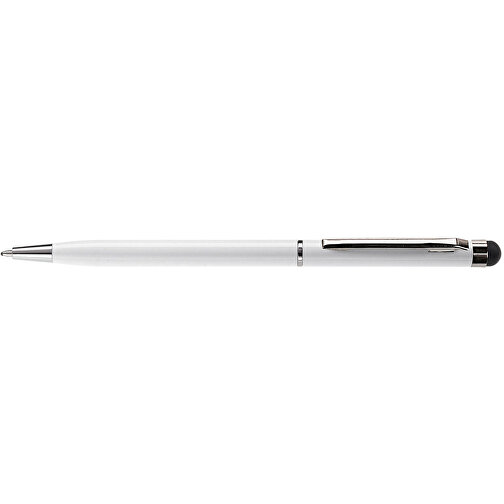 Kugelschreiber Mit Touch , weiss, Aluminium, 13,60cm (Länge), Bild 3
