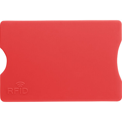 Kreditkartenhalter Aus Kunststoff Yara , rot, PS, Aluminium folie, 8,90cm x 0,40cm x 6,00cm (Länge x Höhe x Breite), Bild 1