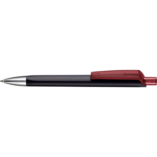 Kugelschreiber TRI-STAR SOFT ST , Ritter-Pen, schwarz/rubin-rot TR/FR, ABS-Kunststoff, 14,00cm (Länge), Bild 3