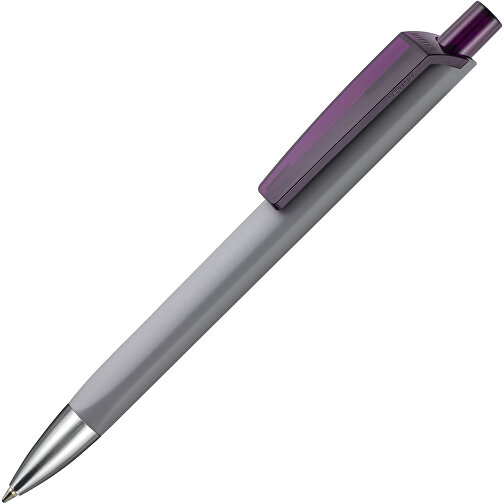 Kugelschreiber TRI-STAR SOFT ST , Ritter-Pen, stein-grau/pflaume-lila TR/FR, ABS-Kunststoff, 14,00cm (Länge), Bild 2