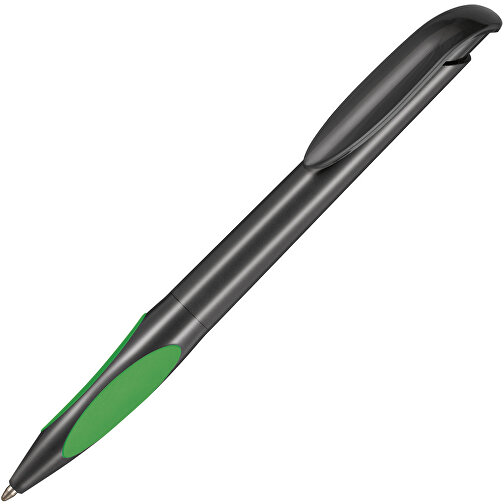 Kugelschreiber ATMOS , Ritter-Pen, dunkel grau/apfel-grün, ABS-PP-Kunststoff, 14,50cm (Länge), Bild 2