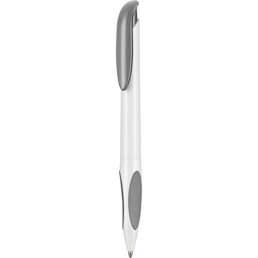 Kugelschreiber ATMOS , Ritter-Pen, weiß/stein-grau, ABS-PP-Kunststoff, 14,50cm (Länge), Bild 1