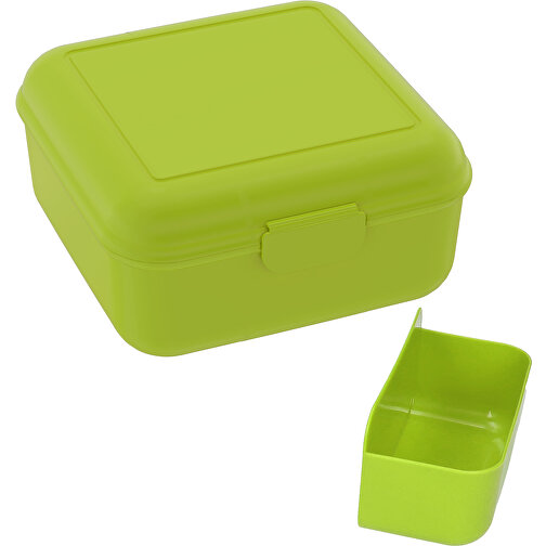 Vorratsdose 'Cube' Deluxe, Mit Trennschale , lemon, Kunststoff, 14,00cm x 6,50cm x 14,00cm (Länge x Höhe x Breite), Bild 1