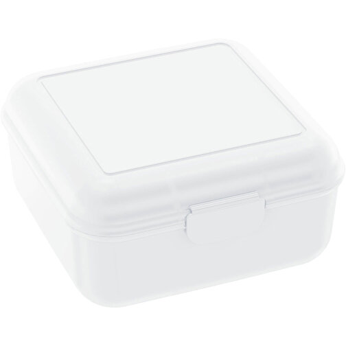 Vorratsdose 'Cube' Deluxe, Mit Trennschale , weiss, Kunststoff, 14,00cm x 6,50cm x 14,00cm (Länge x Höhe x Breite), Bild 1