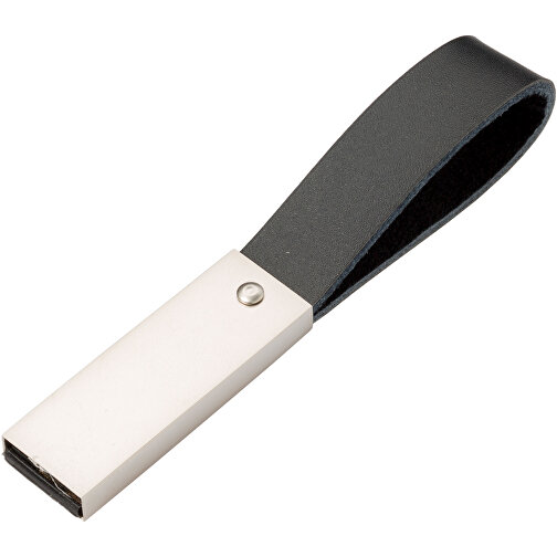 USB-Stick Elegance 16GB , Promo Effects MB , schwarz MB , 16 GB , Metall, Leder MB , 3 - 10 MB/s MB , 8,30cm x 0,45cm x 1,20cm (Länge x Höhe x Breite), Bild 1