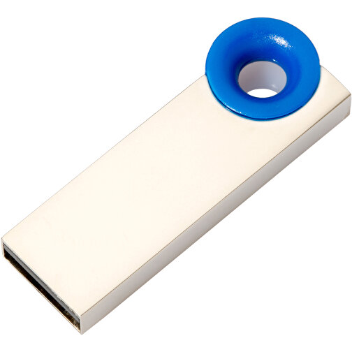 USB-Stick Metall Color 4GB , Promo Effects MB , blau MB , 4 GB , Metall, ABS MB , 3 - 10 MB/s MB , 3,80cm x 0,45cm x 1,20cm (Länge x Höhe x Breite), Bild 1
