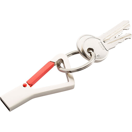 USB-Stick Hook 1GB , Promo Effects MB , rot MB , 1 GB , Metall MB , 3 - 10 MB/s MB , 6,00cm x 0,45cm x 3,00cm (Länge x Höhe x Breite), Bild 3