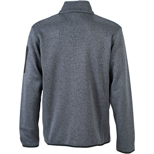 Men’s Knitted Fleece Jacket , James Nicholson, dunkelgrau-melange / silber, S, , Bild 4