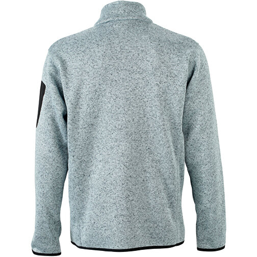 Men’s Knitted Fleece Jacket , James Nicholson, hellgrau-melange / silber, 3XL, , Bild 4