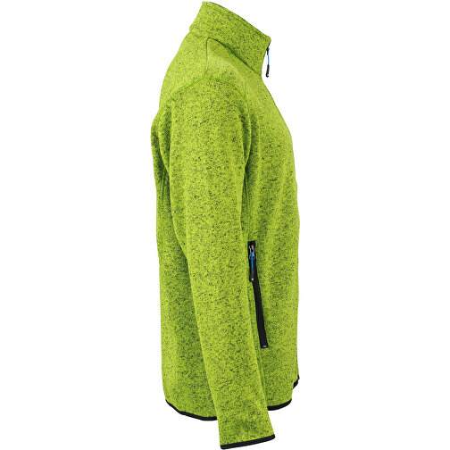 Men’s Knitted Fleece Jacket , James Nicholson, kiwi-melange / royal, 3XL, , Bild 3