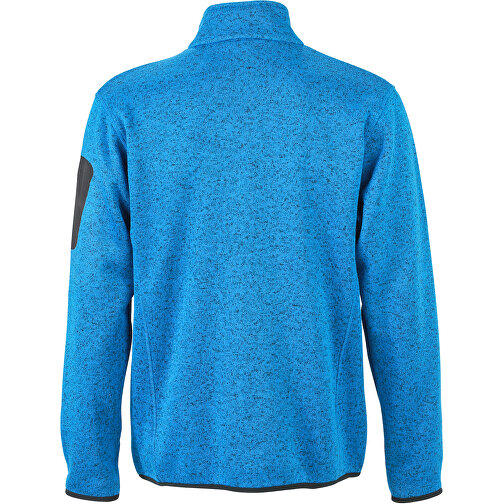 Men’s Knitted Fleece Jacket , James Nicholson, royal-melange / rot, 3XL, , Bild 4