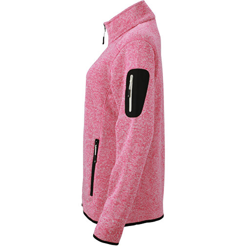 Ladies’ Knitted Fleece Jacket , James Nicholson, pink-melange / offweiss, L, , Bild 2