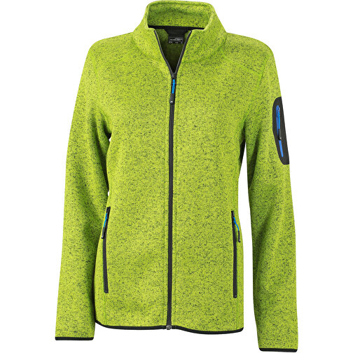 Ladies’ Knitted Fleece Jacket , James Nicholson, kiwi-melange / royal, S, , Bild 1