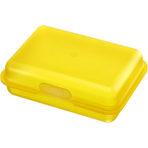 Brotdose/Butterdose , gefrostet gelb, PP, 15,30cm x 5,00cm x 10,60cm (Länge x Höhe x Breite), Bild 1
