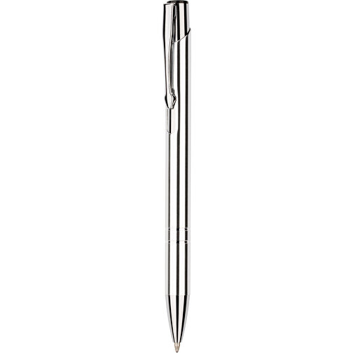 Kugelschreiber New York Glänzend , Promo Effects, silber glänzend, Metall, 13,50cm x 0,80cm (Länge x Breite), Bild 1