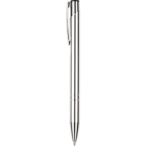 Kugelschreiber New York Glänzend , Promo Effects, silber glänzend, Metall, 13,50cm x 0,80cm (Länge x Breite), Bild 2