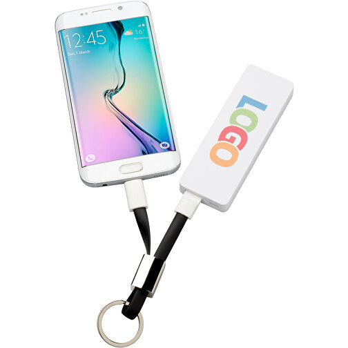 Schlüsselanhänger Micro-USB Kabel Lang , Promo Effects, schwarz, Kunststoff, 13,50cm (Länge), Bild 4
