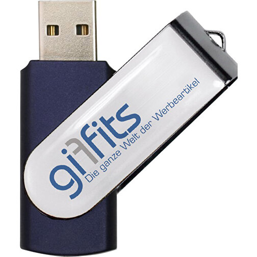 USB-Stick SWING DOMING 16GB , Promo Effects MB , dunkelblau MB , 16 GB , Kunststoff/ Aluminium MB , 3 - 10 MB/s MB , 5,70cm x 1,00cm x 1,90cm (Länge x Höhe x Breite), Bild 1