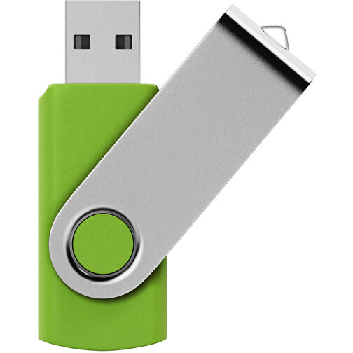 USB-Stick SWING 2.0 8 GB , Promo Effects MB , grün gummiert MB , 8 GB , Kunststoff, Metall MB , 3 - 10 MB/s MB , 5,80cm x 1,09cm x 1,90cm (Länge x Höhe x Breite), Bild 1