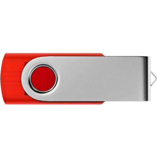 USB-Stick SWING 2.0 8 GB , Promo Effects MB , rot transparent MB , 8 GB , Kunststoff, Metall MB , 3 - 10 MB/s MB , 5,80cm x 1,09cm x 1,90cm (Länge x Höhe x Breite), Bild 2