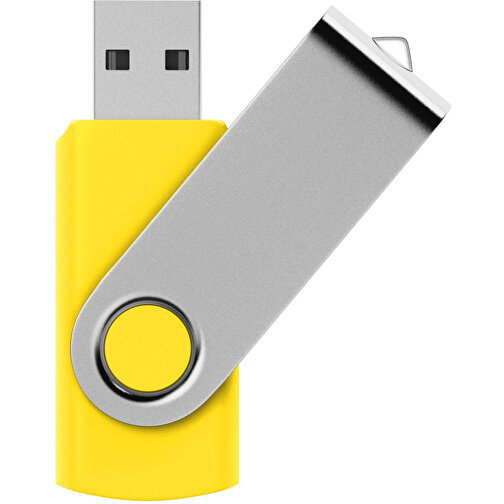 USB-Stick SWING 3.0 8 GB , Promo Effects MB , gelb gummiert MB , 8 GB , Kunststoff, Metall MB , 10 - 45 MB/s MB , 5,70cm x 1,09cm x 1,90cm (Länge x Höhe x Breite), Bild 1