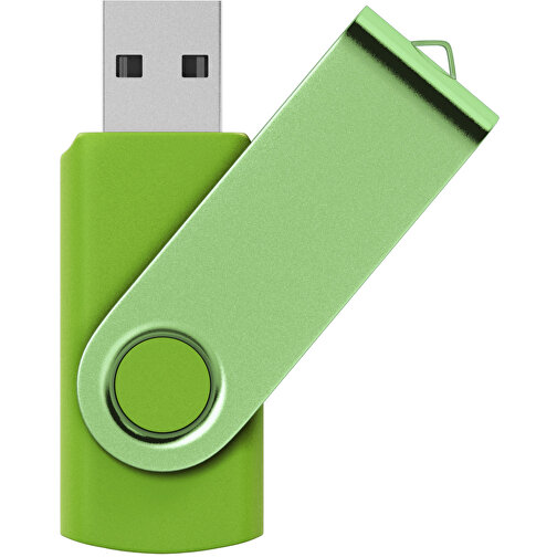 USB-Stick Swing Color 2GB , Promo Effects MB , grün MB , 2 GB , Kunststoff/ Aluminium MB , 3 - 10 MB/s MB , 5,70cm x 1,00cm x 1,90cm (Länge x Höhe x Breite), Bild 1