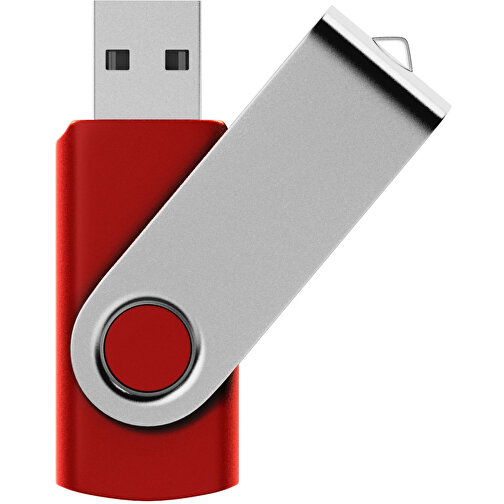 USB-Stick SWING 2.0 1 GB , Promo Effects MB , rot metallic MB , 1 GB , Kunststoff, Metall MB , 3 - 10 MB/s MB , 5,80cm x 1,09cm x 1,90cm (Länge x Höhe x Breite), Bild 1