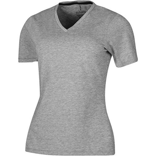 Kawartha T-Shirt Für Damen Mit V-Ausschnitt , Green Concept, grau meliert, Single jersey Strick 85% Bio Baumwolle, 10% Viskose, 5% Elastan, 200 g/m2, M, , Bild 4