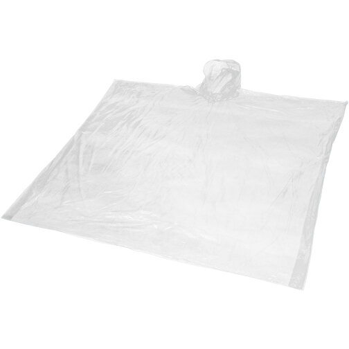 Ziva Einweg Regenponcho Mit Hülle , weiss, PE Kunststoff, 10,00cm x 15,00cm x 0,50cm (Länge x Höhe x Breite), Bild 1