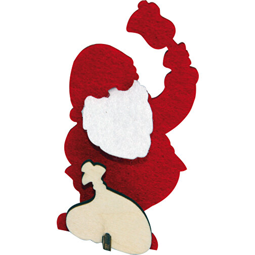 Steckfiguren-Karte Filz - Weihnachtsmann 4/4-c , individuell, Filz, Papier, Holz, 21,00cm x 10,50cm (Länge x Breite), Bild 1